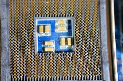A processor or processing unit, an electrical component (digital circuit) t.. Stock Photos