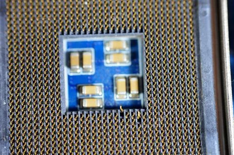 A processor or processing unit, an electrical component (digital circuit) t.. Foto stock