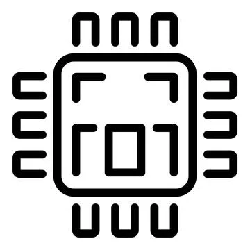 Processor overview icon outline vector. Data result Stock Illustration