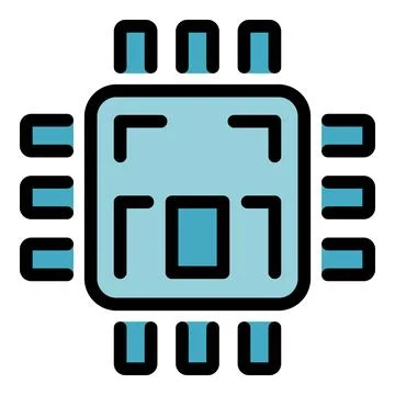 Processor overview icon vector flat 스톡 일러스트
