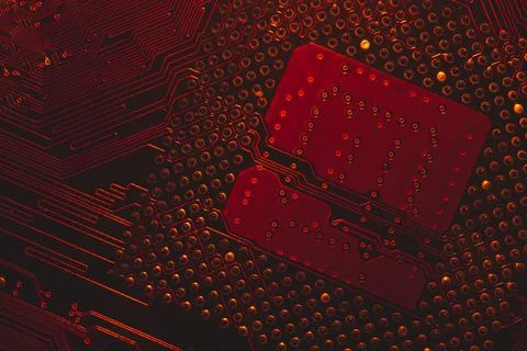 Processor pins macro. computer motherboard close up. cpu pins on a circuit bo Stock Photos