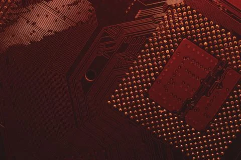 Processor pins macro. computer motherboard close up. cpu pins on a circuit bo 写真素材