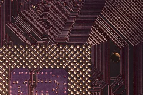 Processor pins macro. computer motherboard close up. cpu pins on a circuit bo Stock Photos