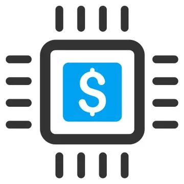 Processor Price Flat Vector Icon 库存插图