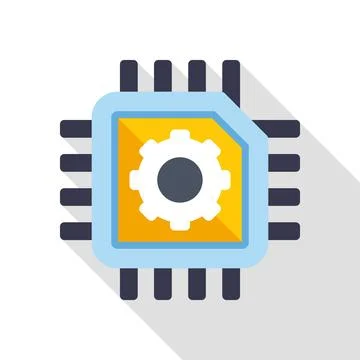 Processor processing settings flat style icon Stock Illustration