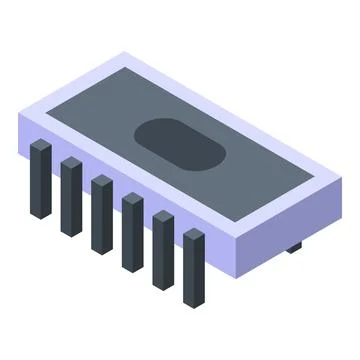 Processor radio unit icon, isometric style Illustrazione stock