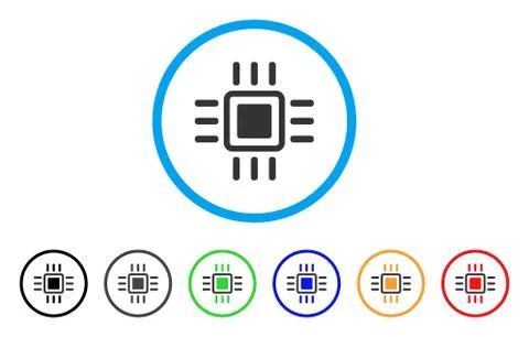 Processor Rounded Icon Illustrazione stock