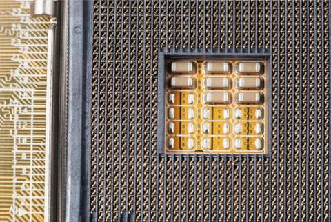 Processor socket on motherboard Stock Photos