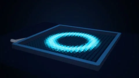 Processor socket pins futuristic semiconductor technology seamless loop 4k v Stock Footage 342949576