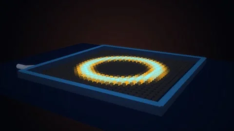 Processor socket pins futuristic semiconductor technology seamless loop 4k v Stock Footage 342949638