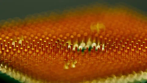 Processor Socket Printed Circuit Board Computer Motherboard with Components Stock Footage 237708607