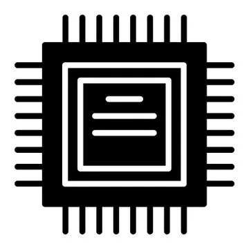 Processor solid icon. Cpu vector illustration isolated on white. Chip glyph Illustrazione stock