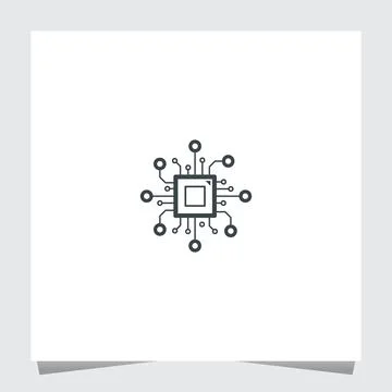 Processor Tech Logo Inspirations Template 스톡 일러스트