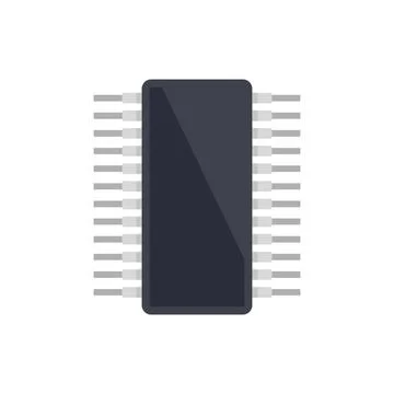 Processor technology icon flat vector. Cpu circuit 库存插图