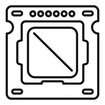 Processor technology icon outline vector. Cpu circuit イラスト素材