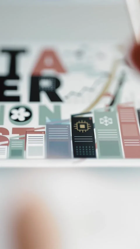 Processor tower among colorful server cabinets Stock Footage 345490540