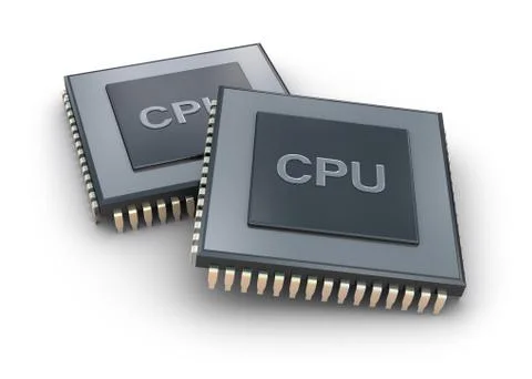 Processor unit 3D concept isolated on white Stock Illustration