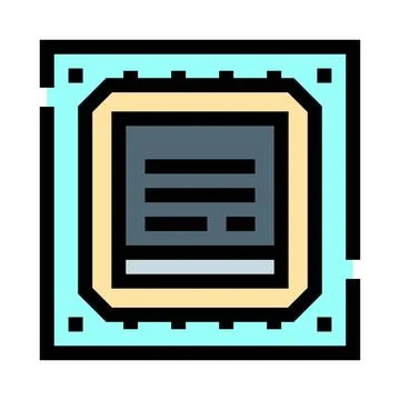 Processor unit microchip for computer hardware technology Stock Illustration