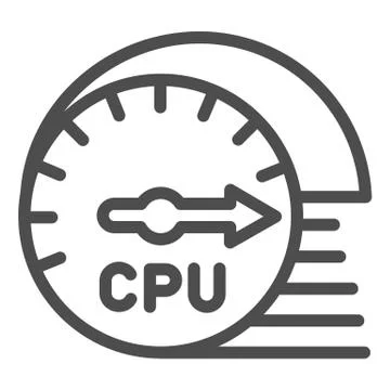 Processor usage and load speed line icon. CPU chip performance sensor symbol Stock-Illustration