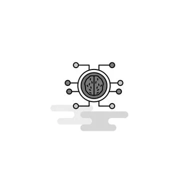 Processor  Web Icon. Flat Line Filled Gray Icon Vector 库存插图