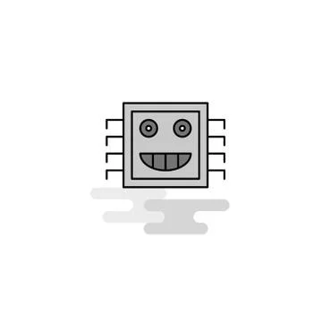 Processor Web Icon. Flat Line Filled Gray Icon Vector Illustrazione stock