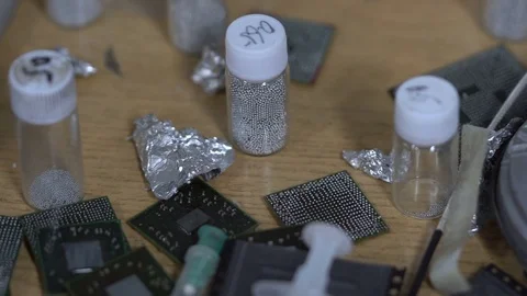 Processors are on the table (balls) Stock Footage 70636391