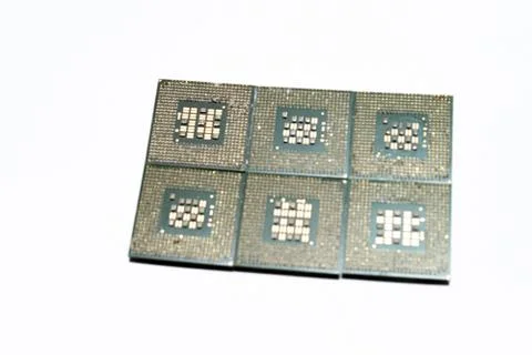 Processors from a computer on a white background Stock Photos