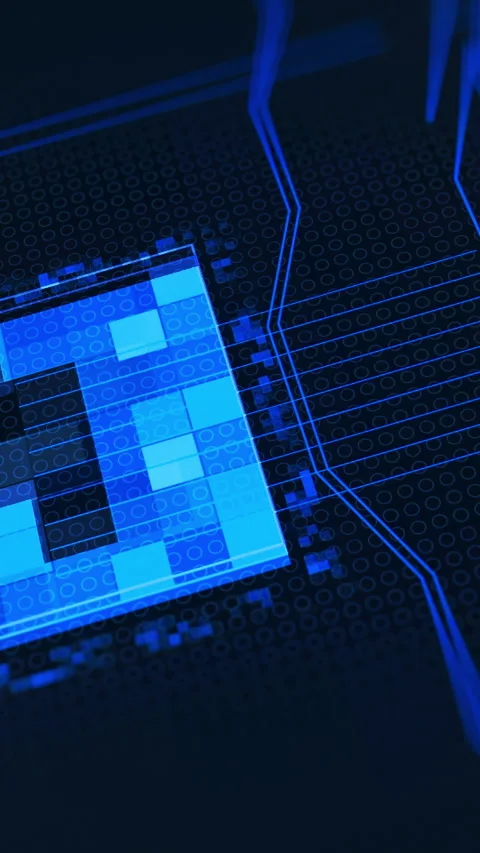 Processors CPU concept. Animation. Motherboard digital chip. Abstract animation Video stock 286061071