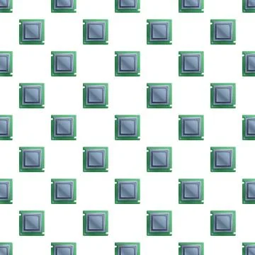 Processors creating a seamless technology pattern background 스톡 일러스트