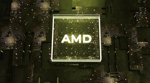 Processors graphics, digital data of network technology, CPU Processing. Motion Stock Illustration