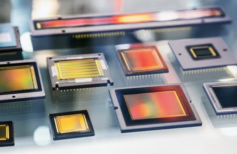 Processors of various shapes and circuits for microelectronic Foto stock