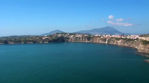 Procida Island, Corricella panoramic view to the right Video stock 148559403