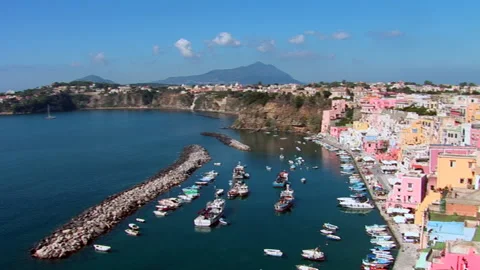 Procida island, view of corricella Stock Footage 148555504