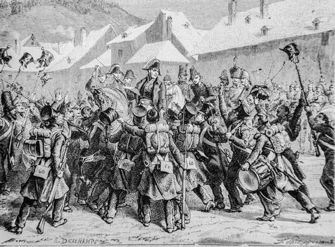 Proclamation of Marechal Ney in Lons-le-Saulnier, 1804-1832 History of France Stock Illustration