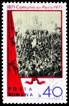 Proclamation of the Paris Commune Centenary, circa 1971 Stock Photos