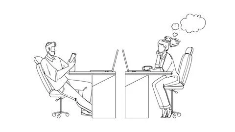 Procrastinating Office Workers Colleagues Vector Stock Illustration