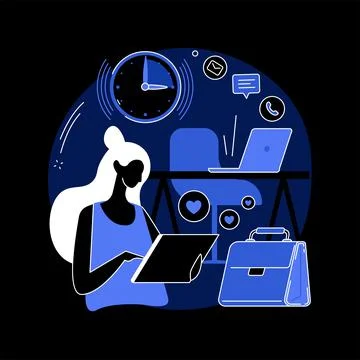 Procrastination abstract concept vector illustration. Stock Illustration