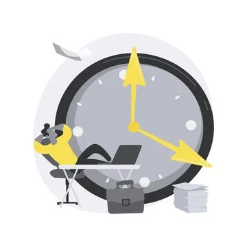 Procrastination abstract concept vector illustration. Stockillustratie