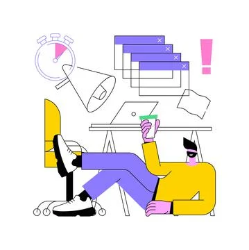 Procrastination abstract concept vector illustration. Stockillustratie