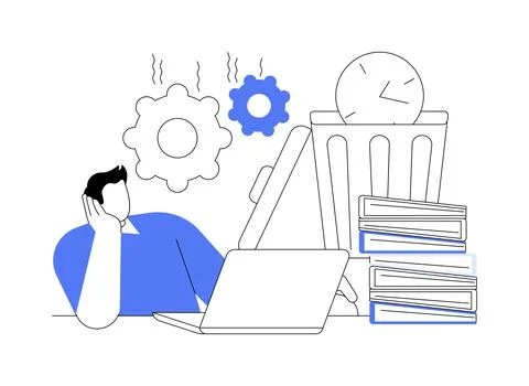 Procrastination abstract concept vector illustration. Stock Illustration