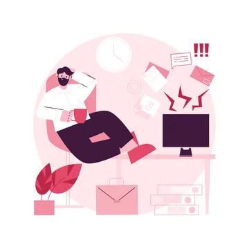 Procrastination abstract concept vector illustration. Stock Illustration