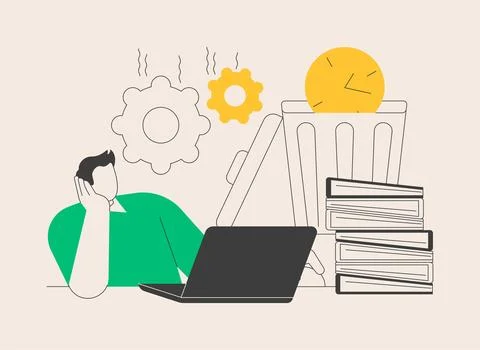 Procrastination abstract concept vector illustration. Stock Illustration