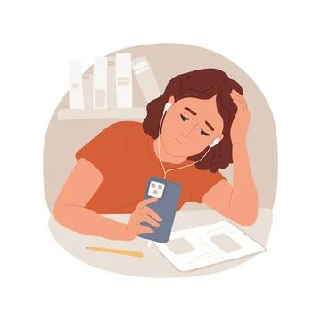 Procrastination isolated cartoon vector illustration. Illustrazione stock
