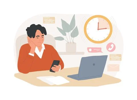 Procrastination isolated concept vector illustration. Stock Illustration