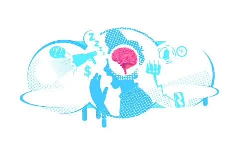 Procrastination problem flat concept vector illustration Stock Illustration
