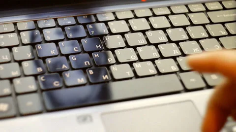 Procrastination with qwerty Keyboard touch pad With Reflection Computer Monitor Stock Footage 37270238