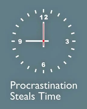Procrastination Steals Time concept Stock Illustration