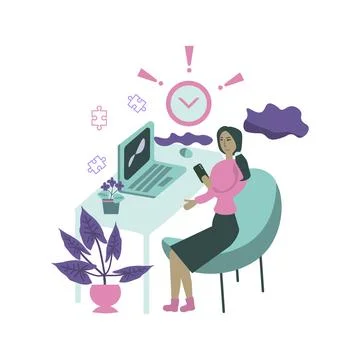 Procrastination vector illustration Stock Illustration