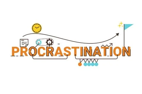 Procrastination word design Stock-Illustration