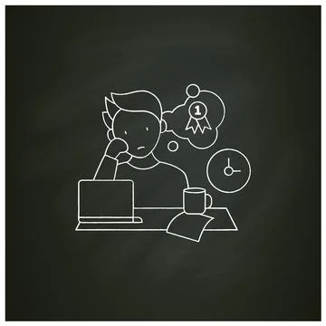 Procrastinator dreamer chalk icon Stock Illustration